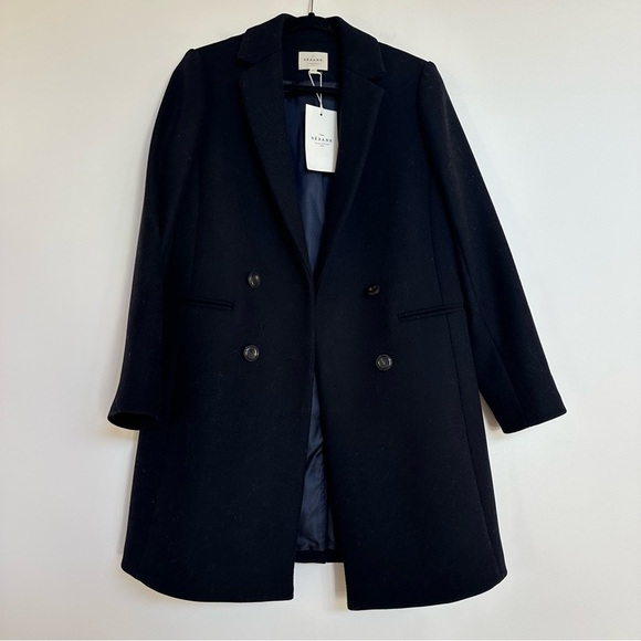 Sezane Manteau Johnson Coat in Marine Navy Blue Size 36 NEW NWT - Picture 2 of 10